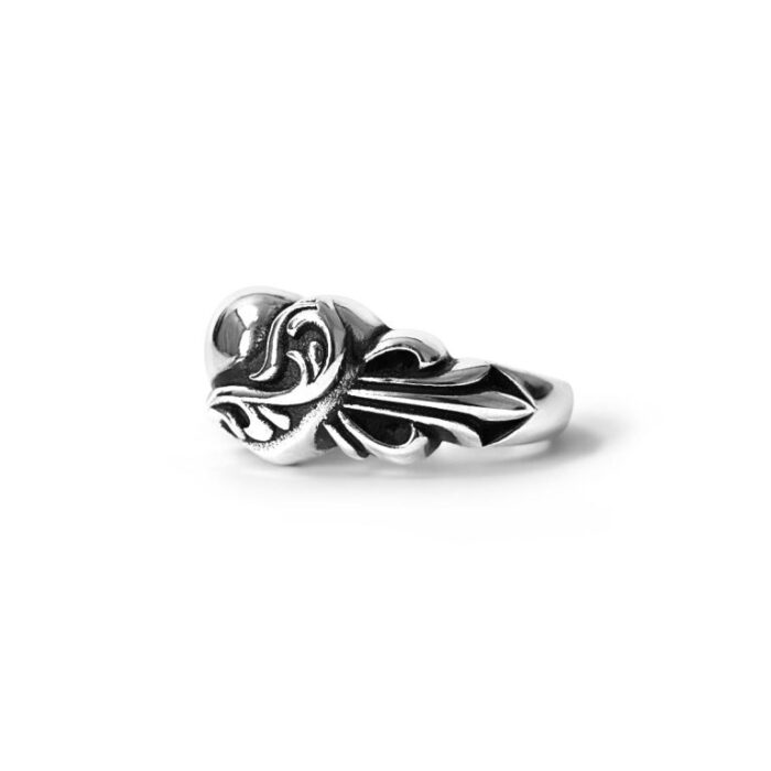 Floral Cross Heart Ring
