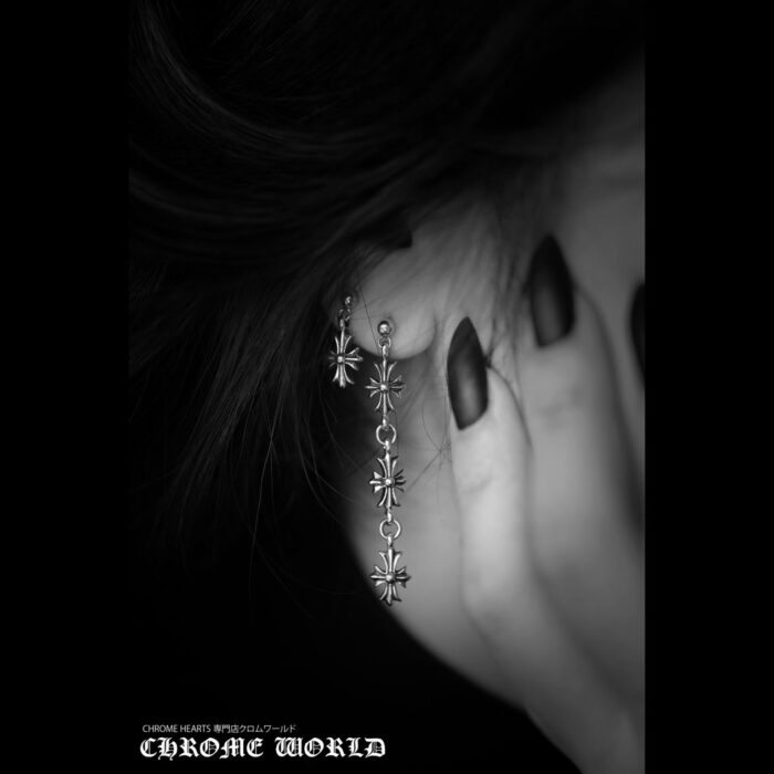 3 Drop Cross Earring