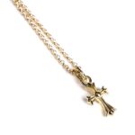 22K Gold Cross Baby Fat Charm